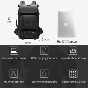 Sac à dos de voyage multifonctionnel pour ordinateur portable avec compartiment à chaussures, grande capacité, convertible, sac à dos de cabine avec sangles cachées - Product Image 6