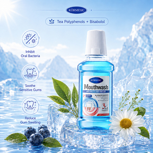 KORMESIC 250ml Enjuague Bucal 3 en 1 para el Cuidado Bucal, Alivio del <span class=keywords><strong>Mal</strong></span> <span class=keywords><strong>Aliento</strong></span>, Anti-Placa, Antibacteriano, Antiinflamatorio, con Logotipo Personalizado del Fabricante - Product Image 5