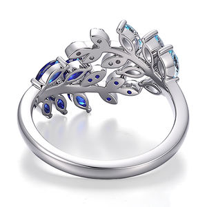 Trendy lab grown gemstones 18K 14K 10K <b>solid</b> white Gold handmade New Design fashion rings gold rings for women Daily Wear - Product Image 2