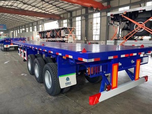 सबसे अधिक बिकने वाली फैक्टरी प्रत्यक्ष बिक्री 3/4 एक्चुलबेड सेमी ट्रेलर 20 फीट 40 फीट फ्लैट बेड कंटेनर ट्रक ट्रेलर - Product Image 3