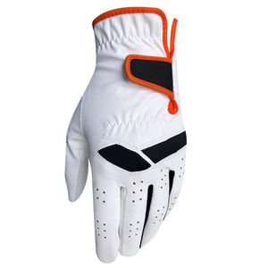 Gants de golf en cuir véritable pour hommes, logo et couleur personnalisés, main gauche, respirants, antidérapants, fermeture velcro - Product Image 3