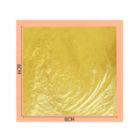 Feuille d'or véritable 24 carats 8*8CM 25PCS/PACK, feuille d'or véritable 24 carats pour meubles, feuille d'or comestible 24 carats pour soins de la peau