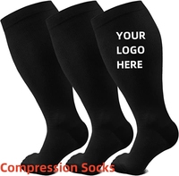 Doux Confortable Grande Taille Femmes Hommes 20-30mmhg Extra Large Mollet Genou Haut xxxl Sports Chaussette de Compression