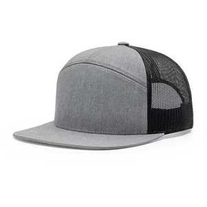 Custom Embroidered Logo <b>Men</b> Blank Gorras Sport <b>Cap</b> 7 Panel <b>Flat</b> Brim Unisex Fashion Hip Hop Snapback Mesh Hat <b>Caps</b> - Product Image 2