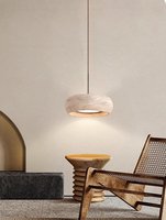 Luminaire suspendu en travertin rond naturel vintage Wabi-sabi pour chambre à coucher, couloir, table à manger