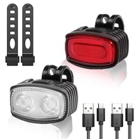 Lampu Sepeda Gunung Merah Putih Berkualitas Tinggi Red Beat, Tahan Hujan, Dapat Diisi Ulang, Lampu LED