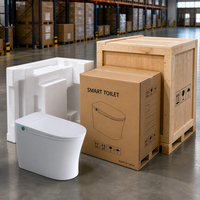 Toilette intelligente avec réservoir intégré, fonctionnement sans pression d'eau, couvercle à capteur automatique, chauffage instantané, bidet, séchage à air chaud, télécommande, siphon en P