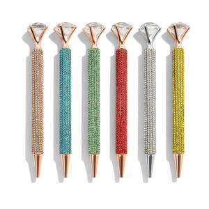 New Design Luxury Fancy Big Diamond Bling Crystal Metal Multi-color <b>Ballpoint</b> <b>Pen</b> Gift for Girls Wedding - Product Image 1