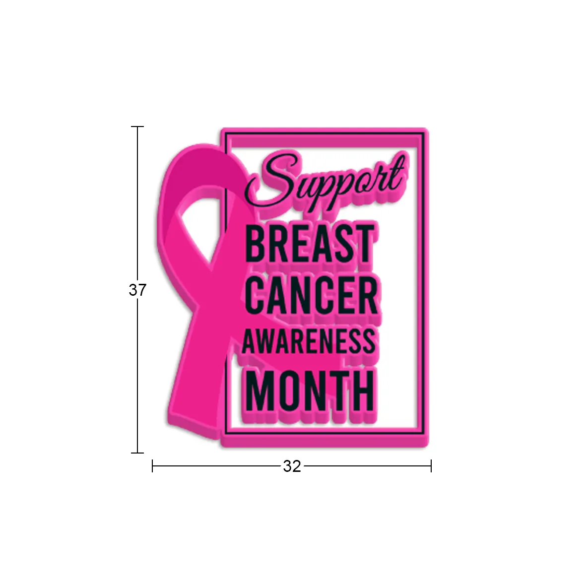 देखभाल स्तन कैंसर गुलाबी एक्रिलिक शिल्प थोक कस्टम हैंडमेड ब्रेसलेट ब्रोच सामग्री शिल्प के लिए शिल्प शिल्प