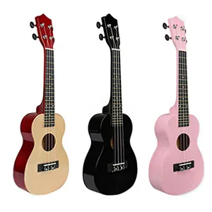 Grosir set lengkap Tenor berdiri gitar kayu Tiongkok ukulele solid 23 inci