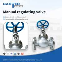 Vanne de régulation manuelle à flange en acier au carbone et acier inoxydable avec volant, pour le contrôle de la pression de vapeur et d'eau, normes DIN ANSI