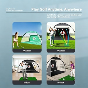 Filet d'entraînement de <span class=keywords><strong>mini</strong></span>-<span class=keywords><strong>golf</strong></span> avec zone de frappe de 100x65 cm, tige légère <span class=keywords><strong>en</strong></span> fibre de verre, aide à l'entraînement intérieur/extérieur - Product Image 2