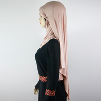 Voile musulman uni en jersey, châle instantané double face, foulard à enfiler grande taille à double boucle, vente en gros