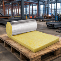 Rouleau d'isolation en laine de verre ignifuge R4.0, couverture thermique en fibre de verre avec revêtement en feuille pour la construction de toitures et d'entrepôts