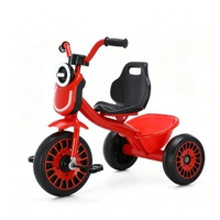 Tricycle pour bébé de 1 à 6 ans, en métal, grande taille, jouet pour enfants à pousser et à tirer avec lumières et musique
