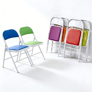 Wholesale <strong>Cheap</strong> Lightweight Portable Metal <strong>Folding</strong> <strong>Chair</strong> with Colorful Soft PU Cushion for Outdoor Activities - Product Image 2