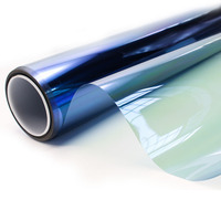 Muestra gratis Película de coche Control solar Tinte de ventana de coche Película de protección de pintura PPF Película de tinte de ventana de camaleón azul