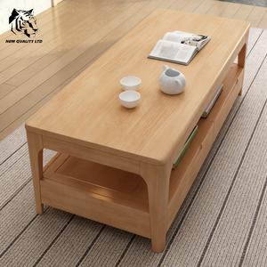 Mesa de centro de madera con 4 cajones, diseño nuevo, para sala de estar, fabricada en fábrica, al mejor precio, personalizada, en stock, lista para enviar. - Product Image 3