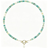 Collier en pierre naturelle et fausse perle avec fermoir OT, plaqué or 18 carats, perles, style bohème, design de niche Woying