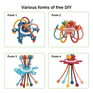 Jouet de Dentition Sensoriel <span class=keywords><strong>Montessori</strong></span> en Silicone pour Bébé, Jouet Interactif, Sans Bpa - Product Image 5