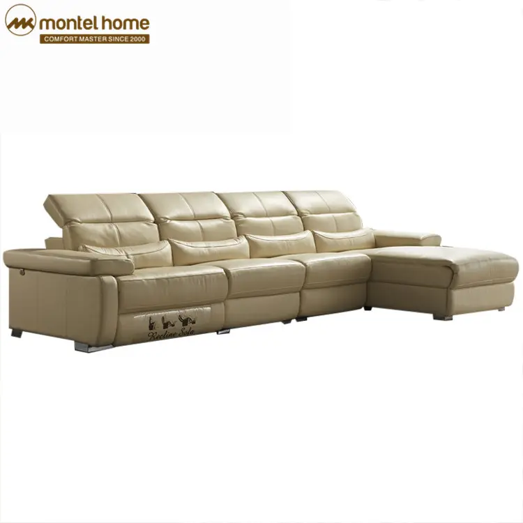 مقاعد وأرائك على شكل حرف L أريكة جلدية منزلية فاخرة مُنجدة بتصميم أوروبي