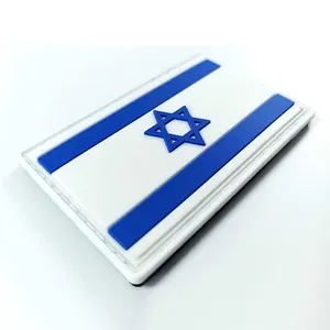 Kustom plastik Israel bendera PVC logo tambalan 2D 3D karet silikon taktis moral lencana kait dan Loop Israel PVC Patch