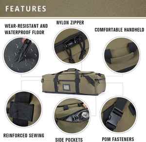 Mochila de Lona de Poliéster Impermeable de Gran Capacidad de 86L con Correas de Hombro Ocultas y Cierre de Cremallera - Product Image 3