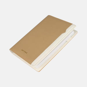 สมุดบันทึกธุรกิจแบบหลวม ปกหนัง PU ลายไขว้ เรียบง่าย พร้อมช่องใส่ของอเนกประสงค์ภายใน - Product Image 6