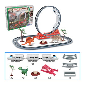 Set de Pista de Carreras de Dinosaurios de 78 cm con Dinosaurio, Juguete de Construcción, Tren Eléctrico, Parque de Dinosaurios para Niños - Product Image 5