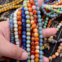 8mm multicolore semi-précieux laboratoire créé perles de pierre de cristal perles rondes de pierres précieuses pour la fabrication de bijoux