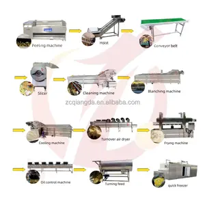 Producción de patatas fritas completamente automática Máquina para hacer patatas fritas largas Máquina para hacer patatas fritas