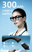 Lentes Inteligentes con IA T100, Cámara HD 1080P, Lentes con Filtro de Luz Azul de 300 mAh, Cancelación de Ruido, 800W, Antivibración, IP68, Carga Tipo C