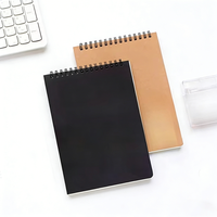 Cuaderno Espiral Personalizado para Estudiantes Universitarios, Tamaño Personalizado, Cubierta de Papel Kraft Negro, Papel Offset, Bloc de Notas Grueso