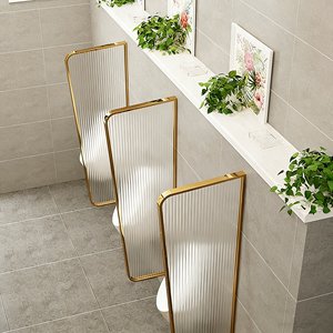 <span class=keywords><strong>Séparateur</strong></span> d'urinoir moderne en verre dépoli, écologique, avec structure en acier inoxydable et en fer pour cabine de toilettes d'hôtel et de spa - Product Image 5