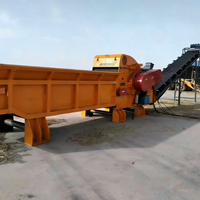 Broyeur à bois horizontal sur chenilles grande capacité, broyeur de palettes en bois, déchiqueteuse de souches diesel horizontale, déchiqueteuse de bois