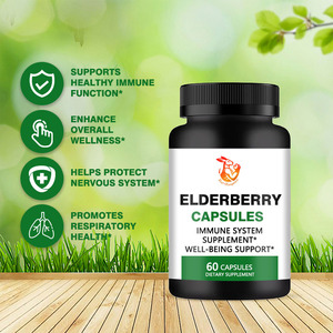 Wholesale Price Elderberry Capsules Protect Nervous System Immune Support 400mg Elderberry <b>Herbal</b> <b>Supplement</b> Capsules - Product Image 2