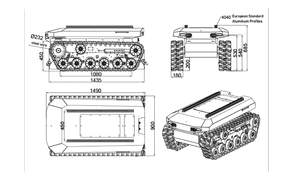 Tất cả các địa hình Crawler Chassis đa chức năng thông minh điều khiển từ xa off road ugv 300-1000kg tải trọng Robot Chassis nền tảng AMR agv - Product Image 5