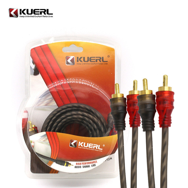 High Quality Bare Copper AV Wire 0.5/1/1.2/2/3/5m Car Audio RCA Cable With Color Box
