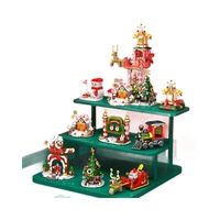 Nouvel Ensemble de Blocs de Construction de Noël DIY, Jouets Éducatifs en ABS pour Garçons à Assembler (Petit Sapin de Noël et Père Noël)