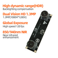 Module de caméra de reconnaissance haute vitesse SC132GS avec cadre binoculaire, synchronisation de l'exposition globale, Mipi, grand angle, 120fps, 960P