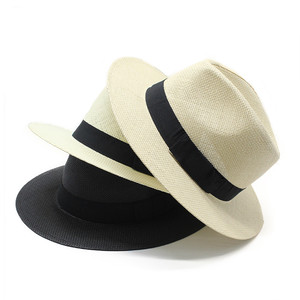 Chapeau Fedora en paille d'été pour hommes et femmes avec bande, chapeaux Panama respirants pour femme, casquettes de soleil pour l'extérieur - Product Image 1