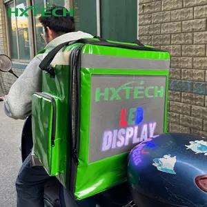 Moveable Advertising Backpack Delivery Box Food Delivery Bag With LED Screen