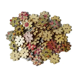 Diy 2-Holes Decoratieve Houten Handgemaakte Knopen Voor Kleding