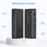 Prix usine USB 3.0 KVM Switcher 2 ordinateur partager 4 ports USB 3.0 sélecteur de commutateur pour clavier, souris, clé USB, appareil photo