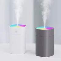 Humidificateur d'air coloré de grande capacité 400 ml avec lumière, mini humidificateur ultrasonique portable pour la maison, diffuseur d'air pour voiture