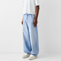 Jeans baggy décontractés coupe ballon jeans surdimensionnés délavés double face pour hommes