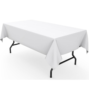 Mantel Rectangular Hecho a Mano para Bodas, 60x102 Pulgadas, Lavable, 100% Poliéster, Blanco, Tamaño Personalizable para Eventos - Product Image 1