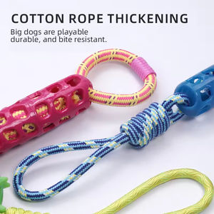 Jouet pour chien très populaire, anneau de nettoyage dentaire résistant aux morsures, en TPR pour molaires, pour poils dorés, accessoires interactifs pour animaux de compagnie pour jeu de la corde - Product Image 4