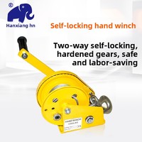 Treuil manuel bidirectionnel autobloquant de type frein pour véhicule, treuil de traction, petite grue, câble en acier jaune 7m/30m, usage domestique