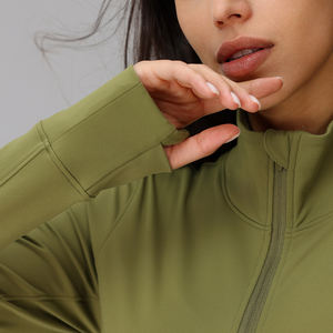 Giacca da Donna con Zip Intera, Leggera, Aderente, con Fori per i Pollici, Stampa Riflettente Personalizzata, per Palestra, Allenamento, Corsa Notturna e Yoga - Product Image 4